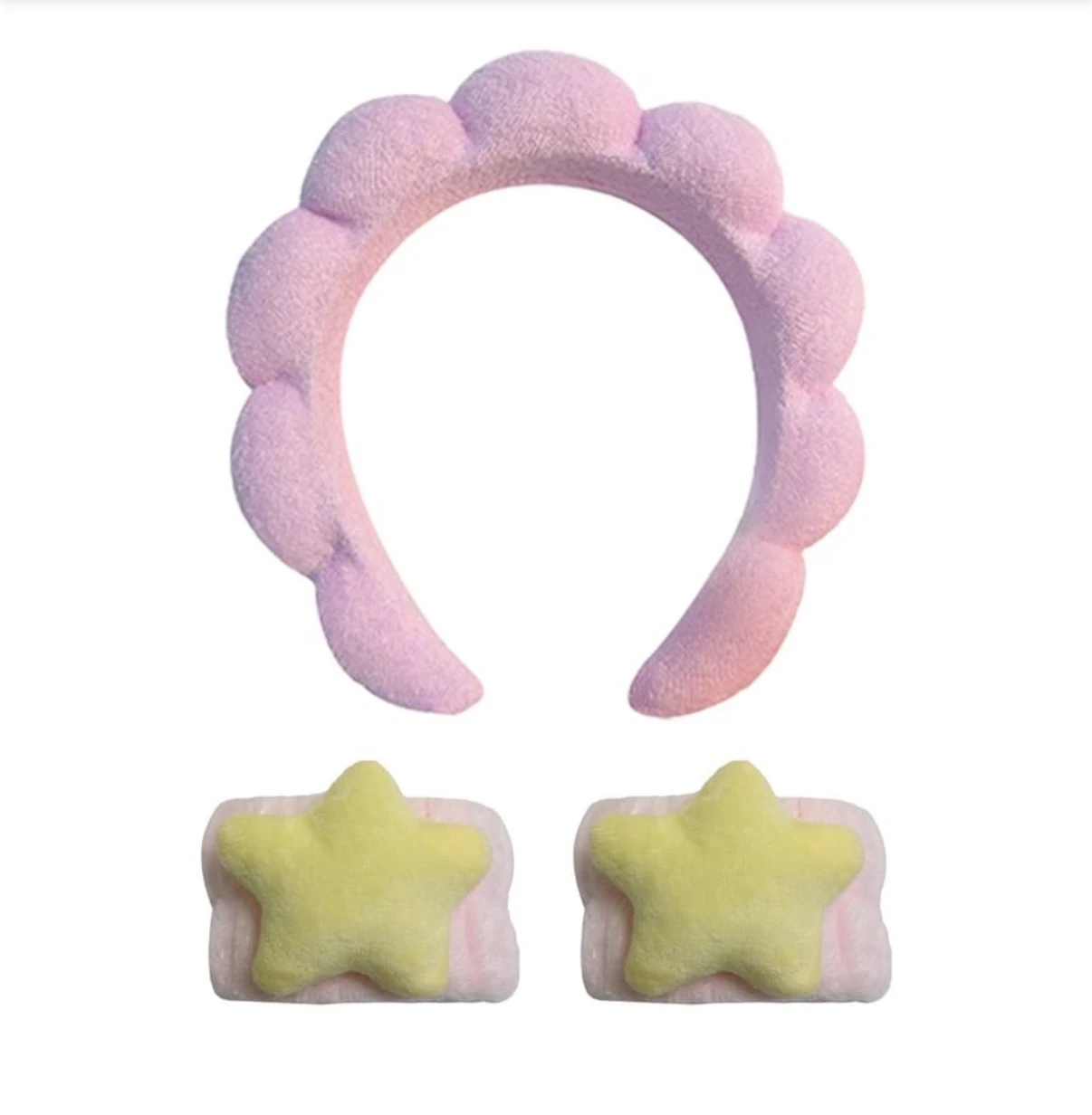 طوق رأس لغسل الوجه + سوار معصم لطيف